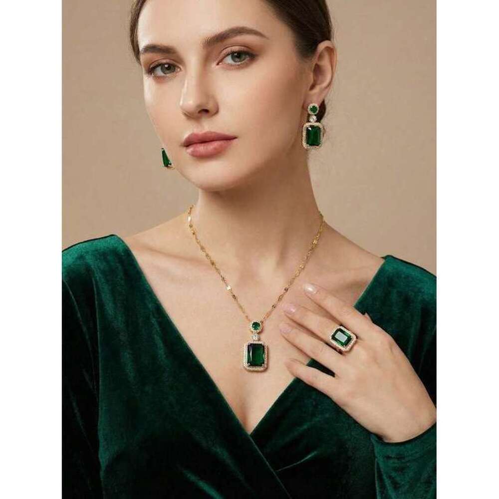 CZ Jewelry Set For - Necklace, Earrings An Gift Minimalist